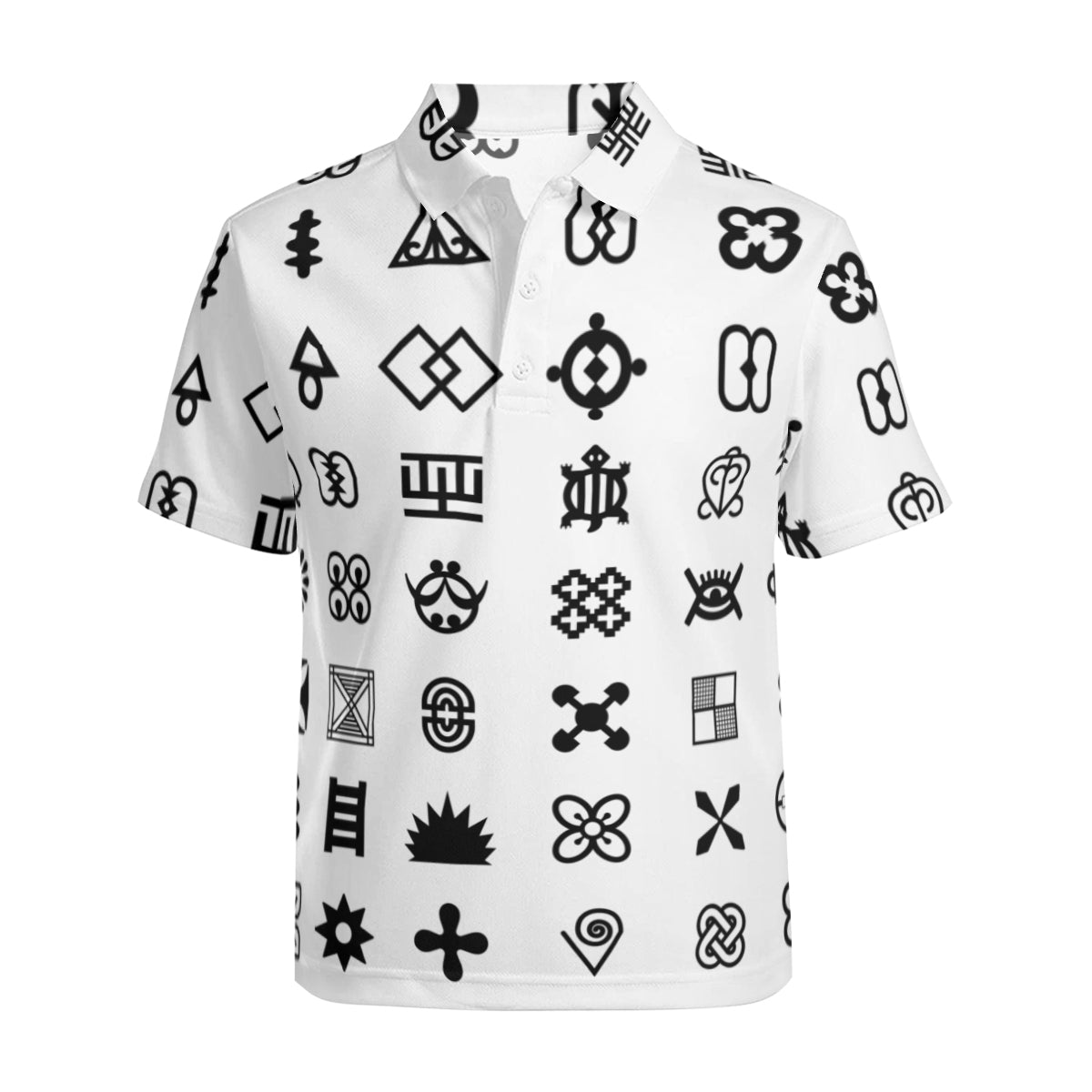 Adinkra Symbols Men's Premium European Size POLO Shirt | 95% Polyester+5% Spandex