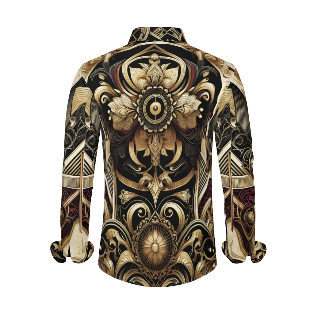 Abstract Luxury Long Sleeves Men's Shirt