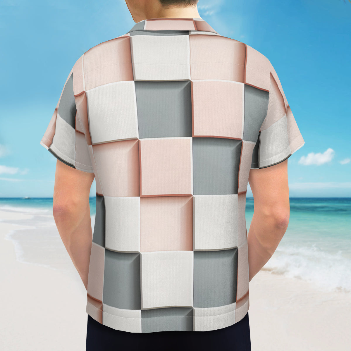 Abstract Square Short Sleeves Men's Shirt