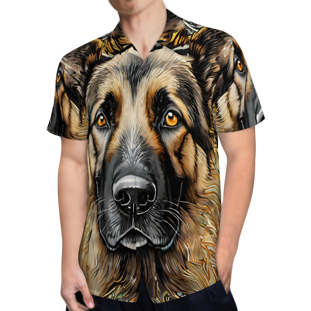 German Shepherd Short Sleeves Men's Shirt