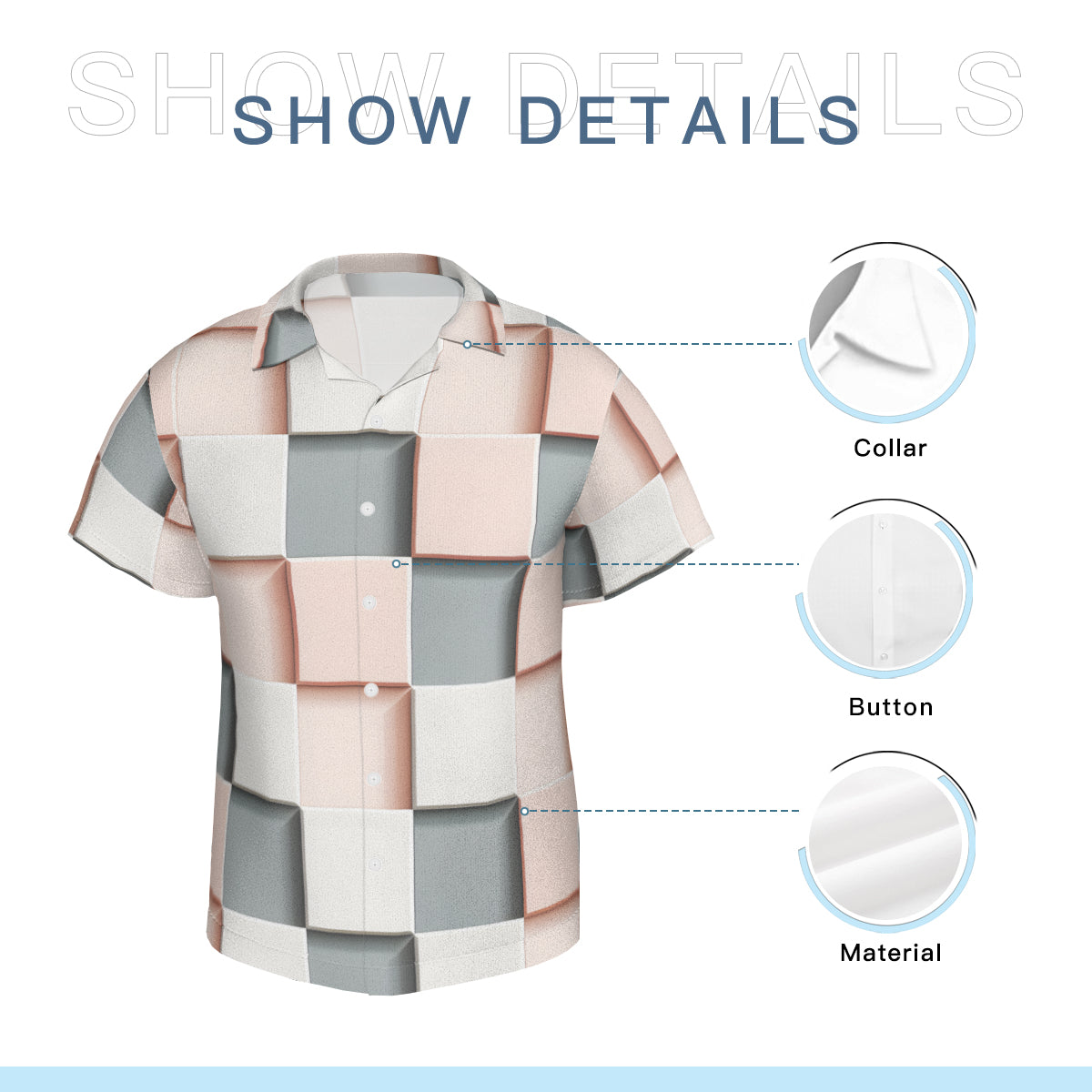 Abstract Square Short Sleeves Men's Shirt