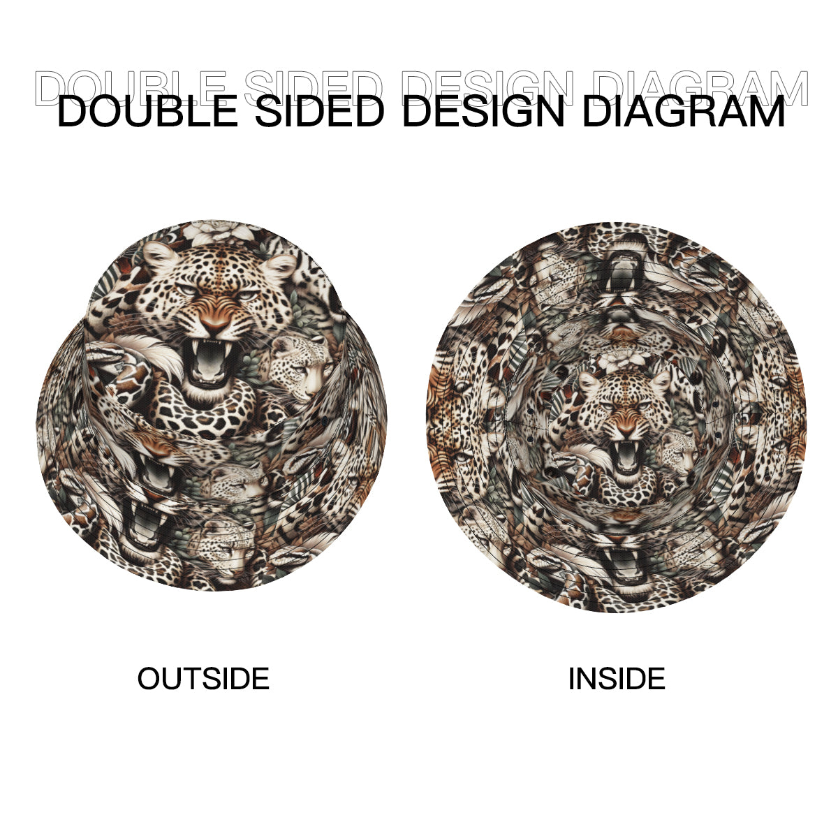 Tiger Double-Sided Unisex Polyester Bucket Hat