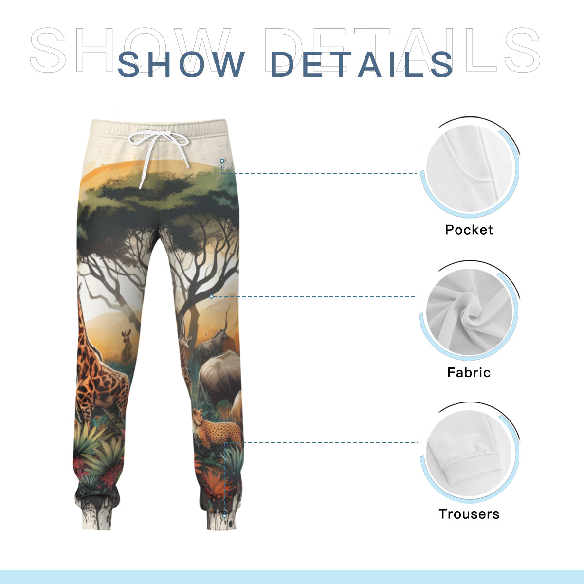 African Sunset Men's Adult Hoodie Set (Double-Layer Hood) | Health Fabric