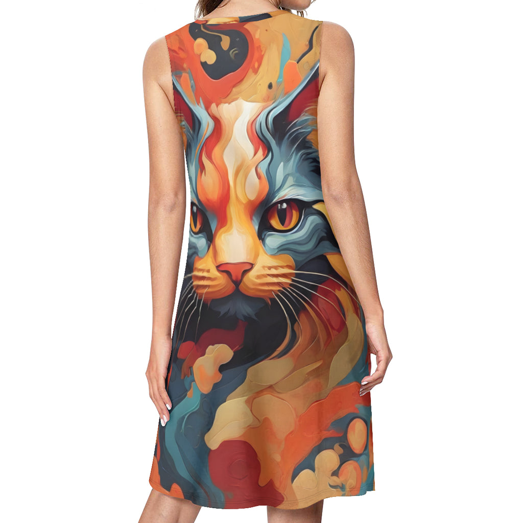 Cat Lovers Women's Casual Dress | Polyester