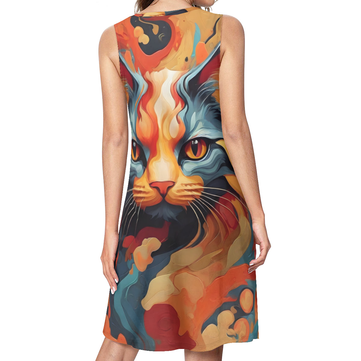 Cat Lovers Women's Casual Dress | Polyester