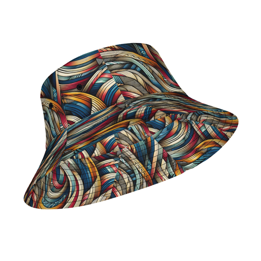 Abstract Double-Sided Unisex Polyester Bucket Hat