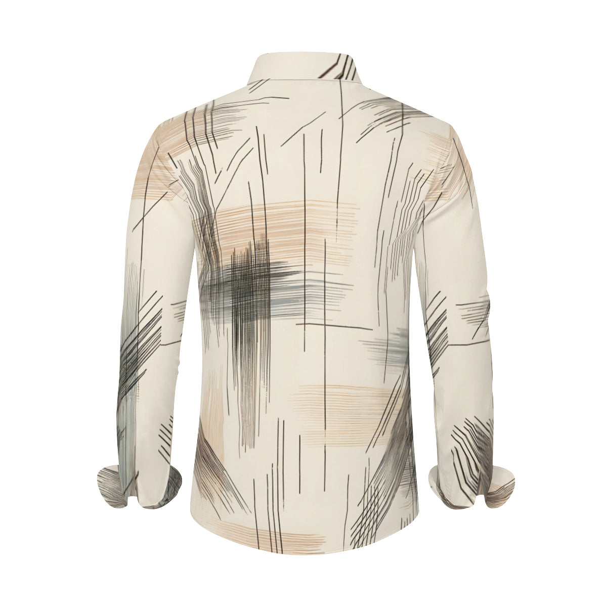 Minimalistic Abstract Long Sleeves Men's Shirt