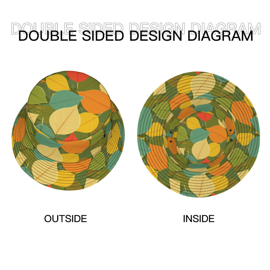 Autumn Floral Double-Sided Unisex Polyester Bucket Hat