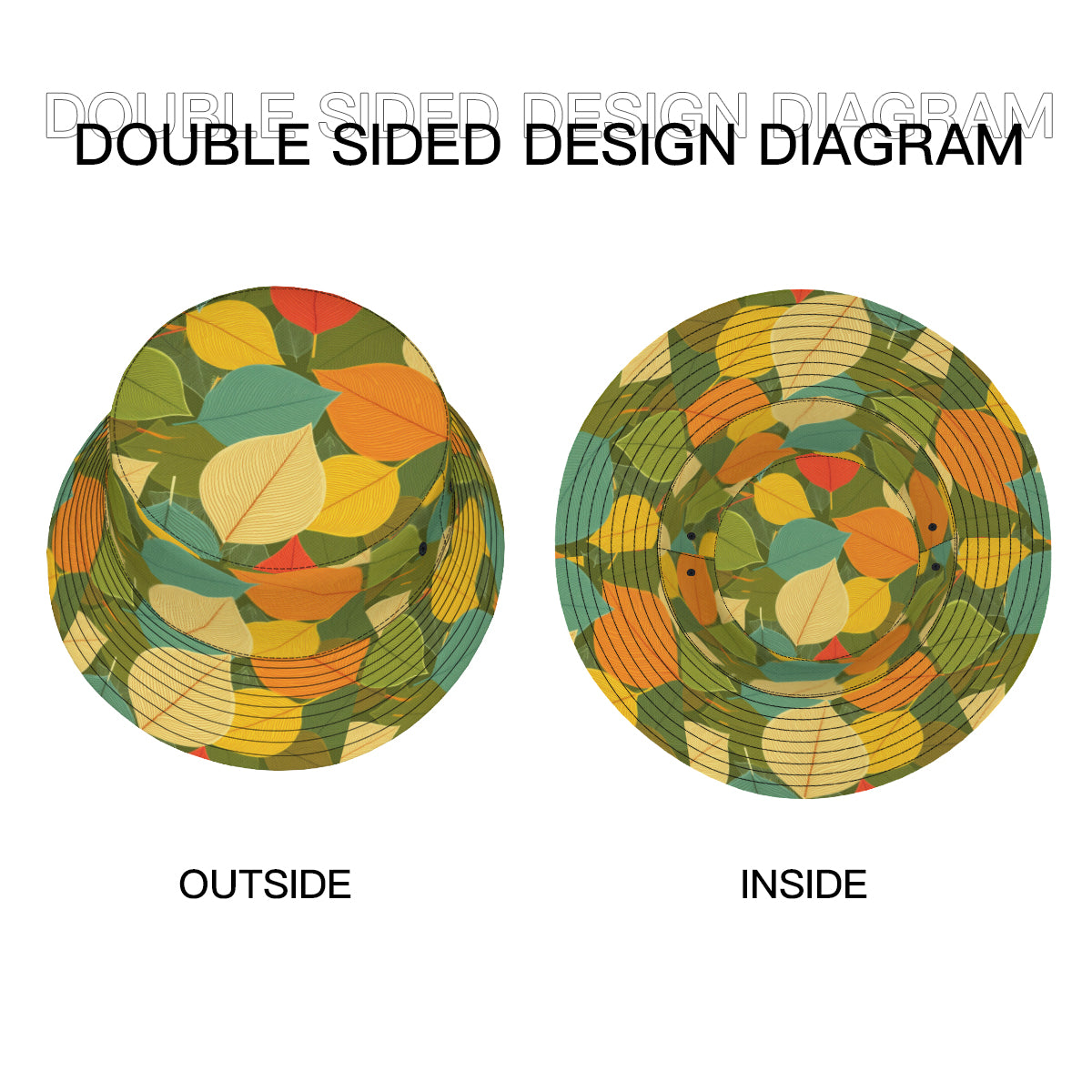 Autumn Floral Double-Sided Unisex Polyester Bucket Hat