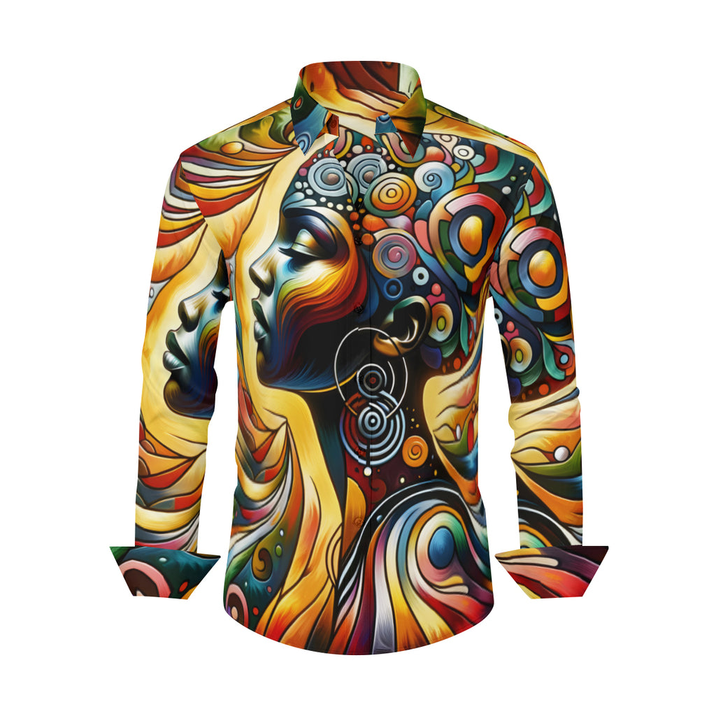 Afrocentric Design Long Sleeves Men's Shirt