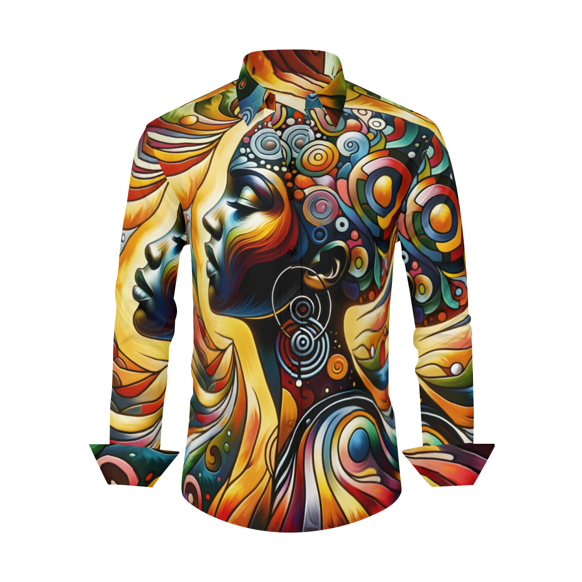 Afrocentric Design Long Sleeves Men's Shirt