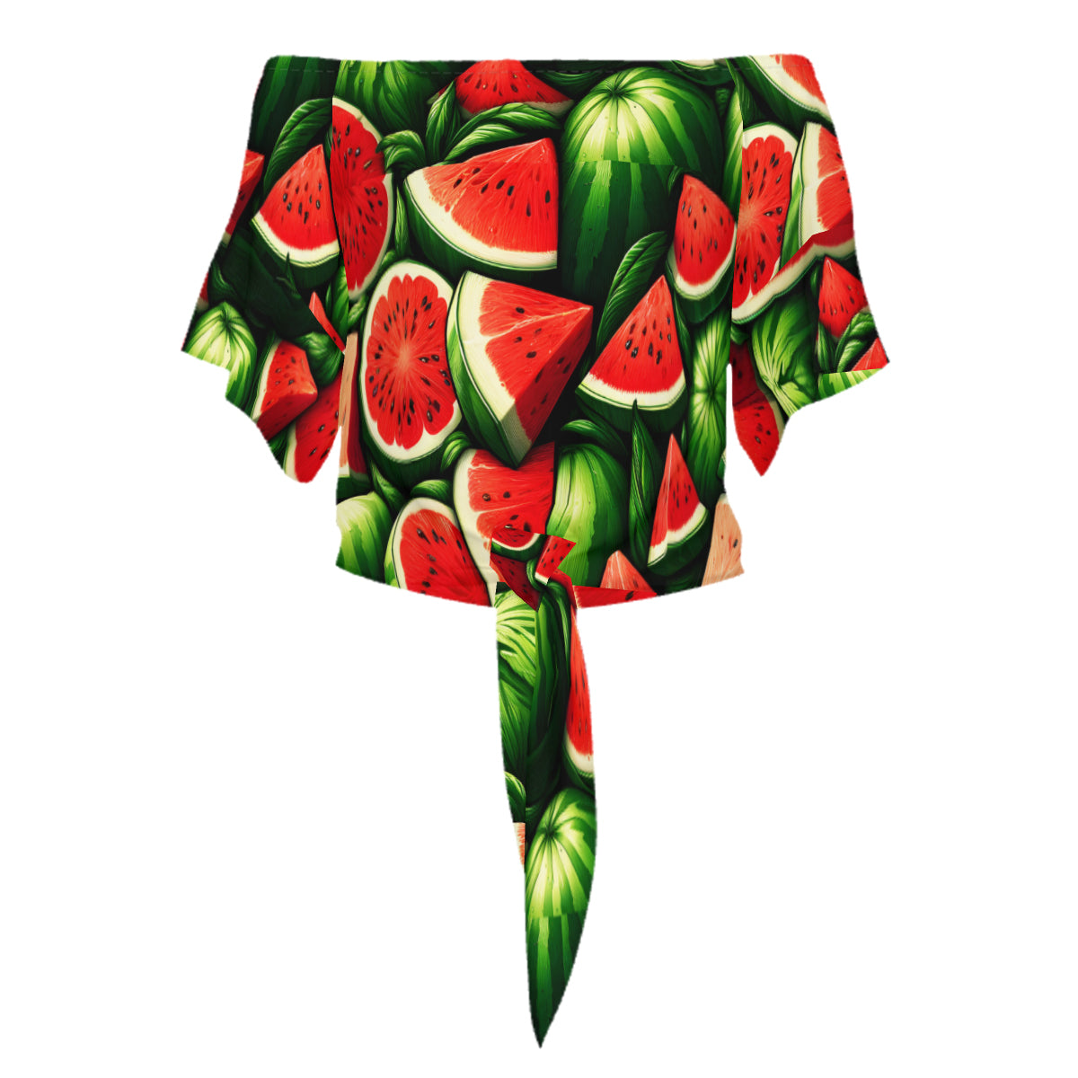 Watermelon Slices One-Shoulder Tie Short Sleeves