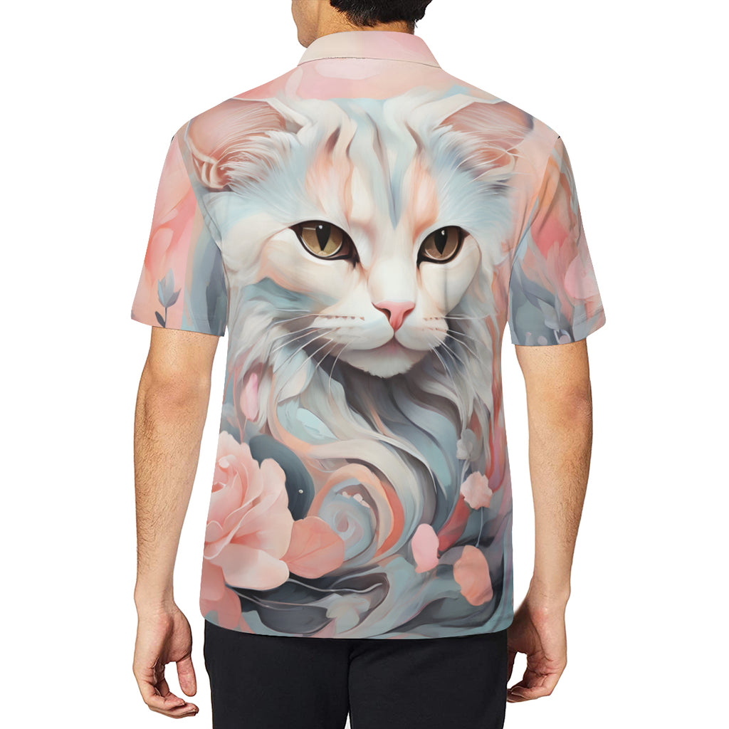 Cat Men's Premium European Size POLO Shirt | 95% Polyester+5% Spandex