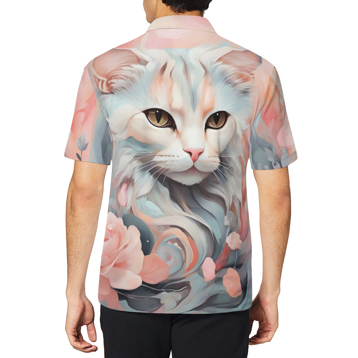 Cat Men's Premium European Size POLO Shirt | 95% Polyester+5% Spandex