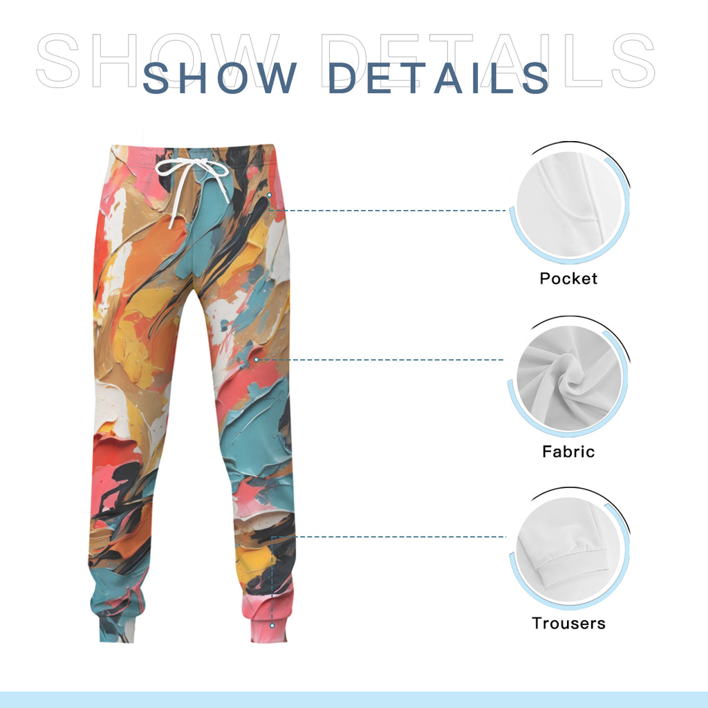 Vibrant Abstract Men's Adult Lightweight Hoodie Set | Air Layer