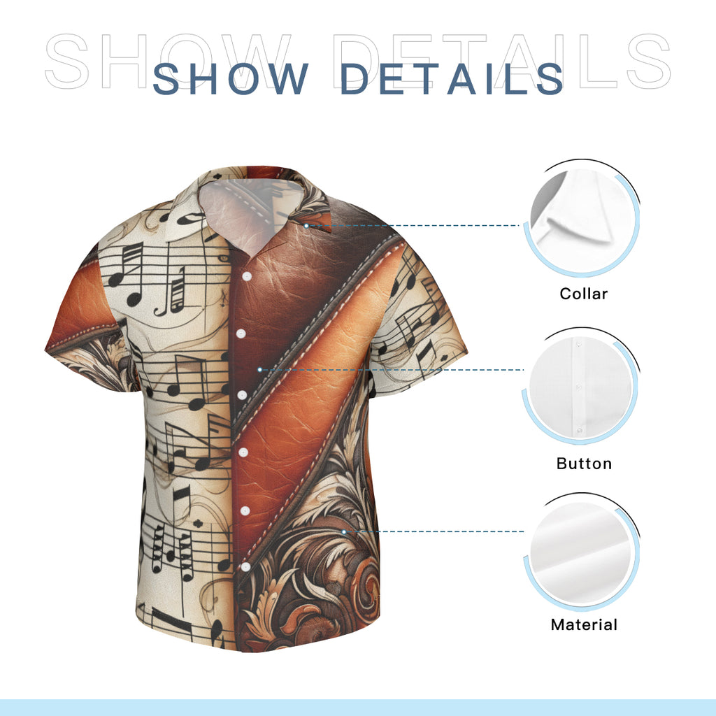 Musical Leather Harmony  Short Sleeves Men's Shirt