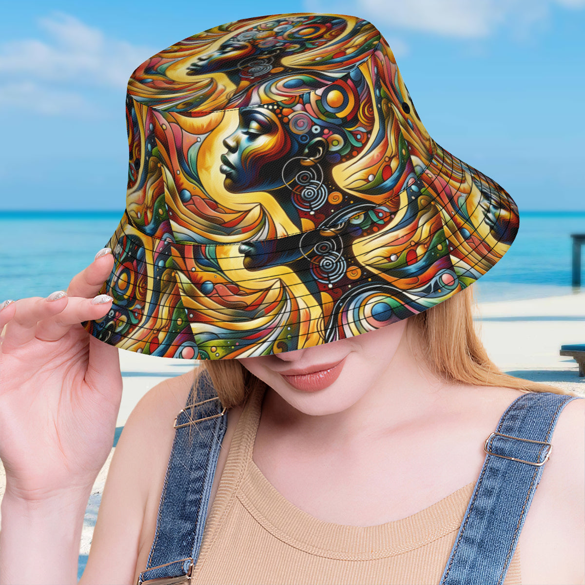 Afrocentric Double-Sided Unisex Polyester Bucket Hat