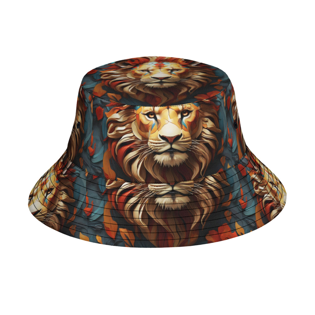 Lion Double-Sided Unisex Polyester Bucket Hat