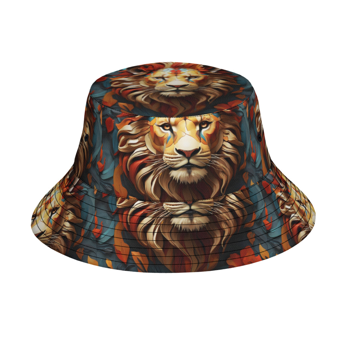 Lion Double-Sided Unisex Polyester Bucket Hat