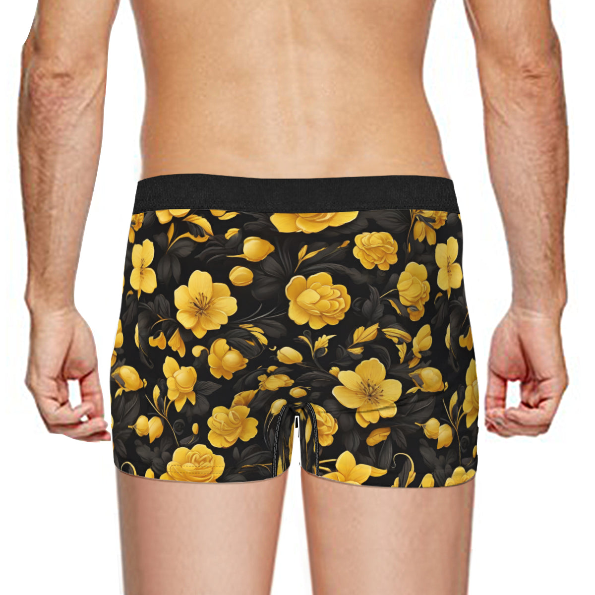 Yellow Flowers Men's Underwear (Multi-Faceted Design)