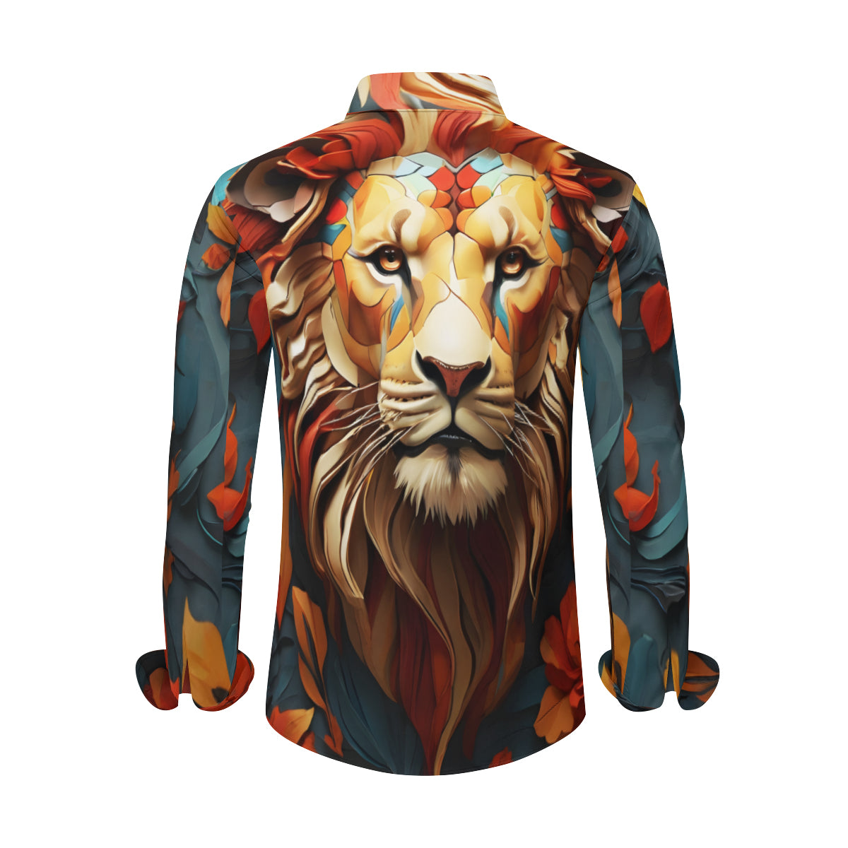 Lion Men's Classic Long-Sleeved Shirt | Polyester