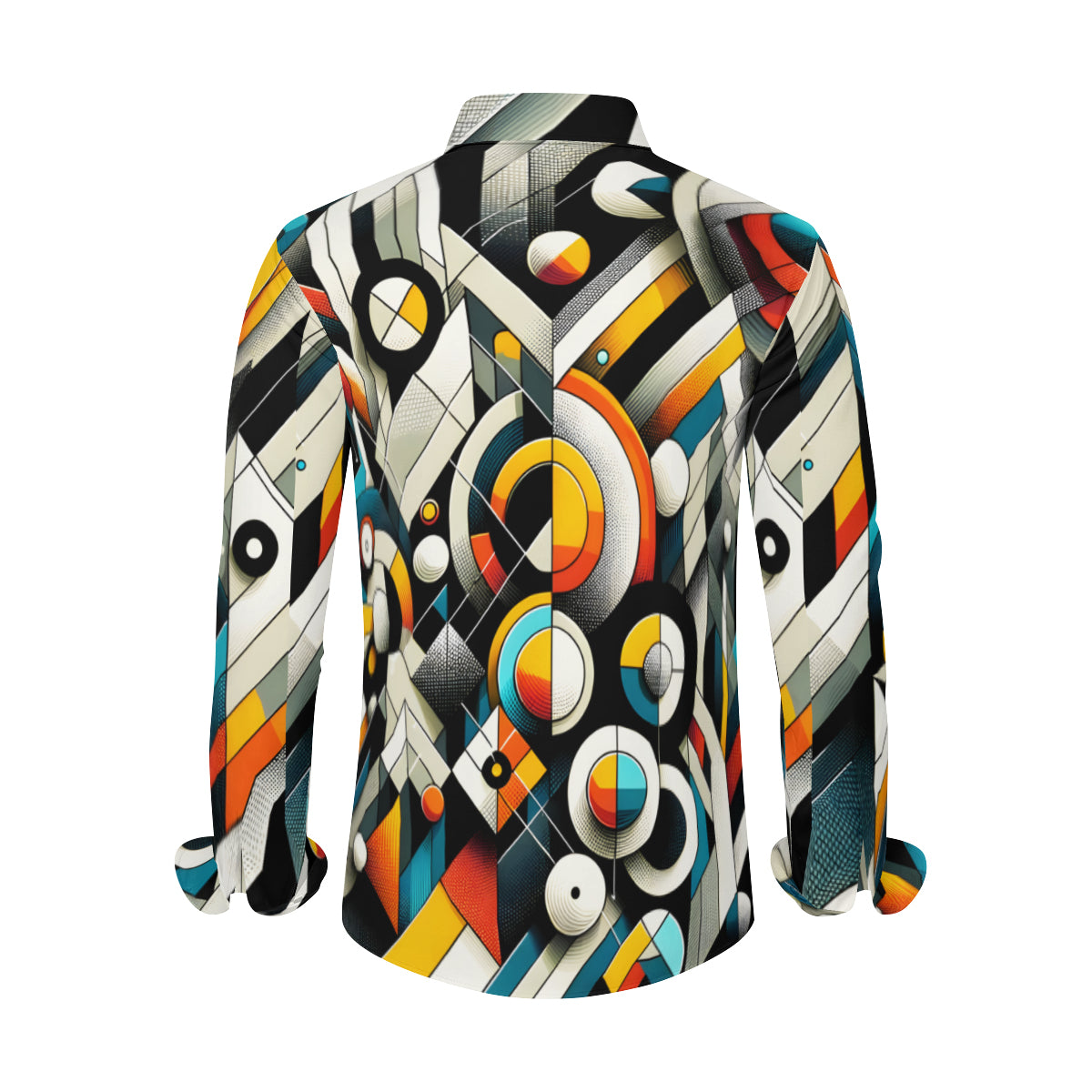 Abstract Geometric  Men's Classic Long-Sleeved Shirt | Polyester
