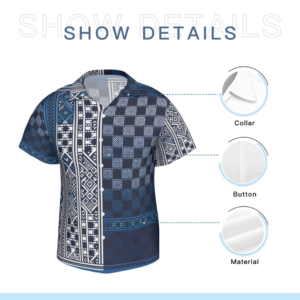 Blue Short Sleeves Men's Shirt