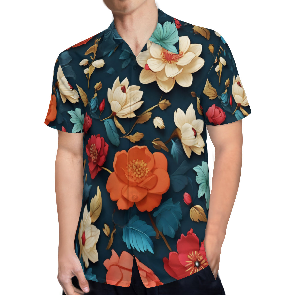 Floral Short Sleeves Men's Shirt