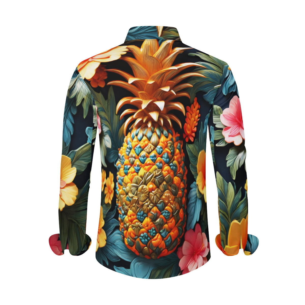Pineapple Men's Classic Long-Sleeved Shirt | Polyester