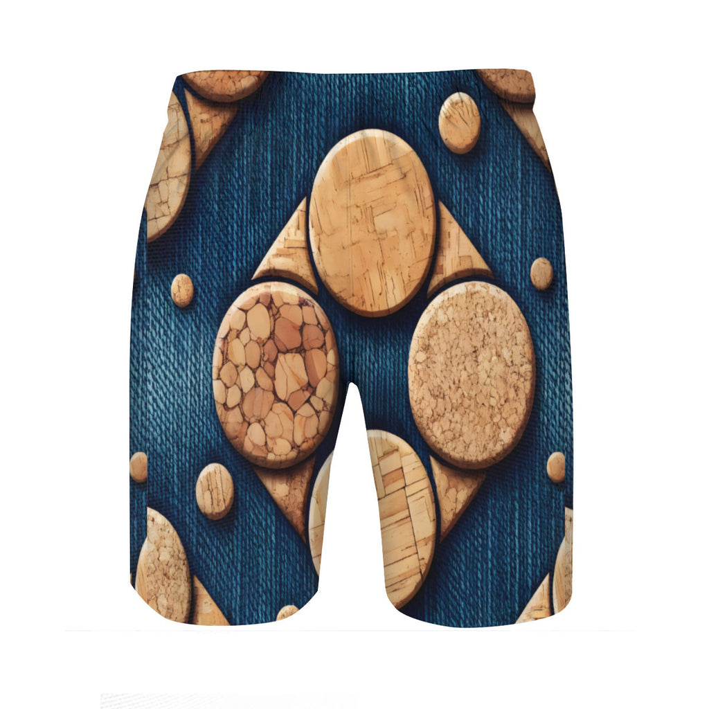 Cork Denim Men's Beach Shorts (Not Mesh Lined) | Polyester