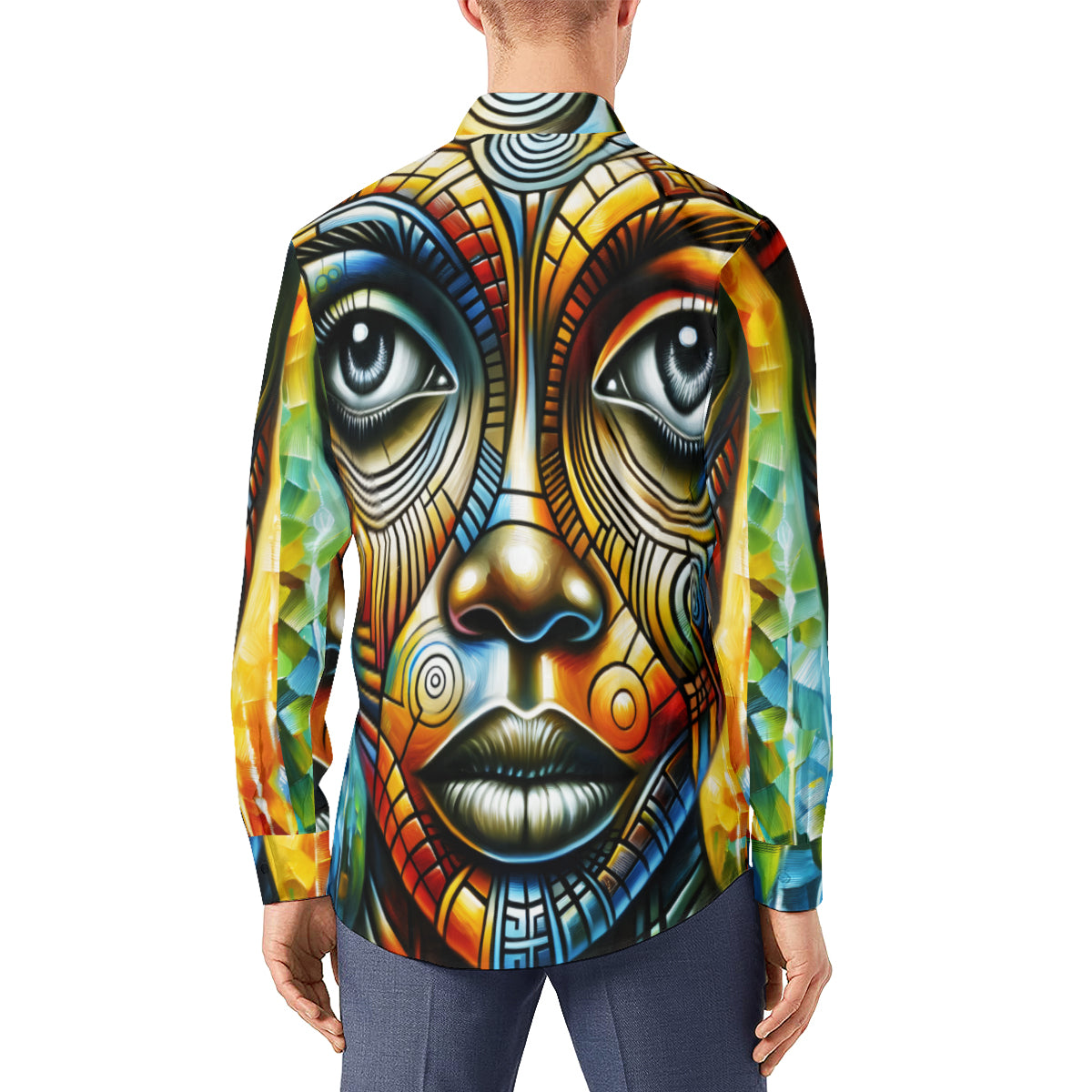 Afrocentric Design Long Sleeves Men's Shirt