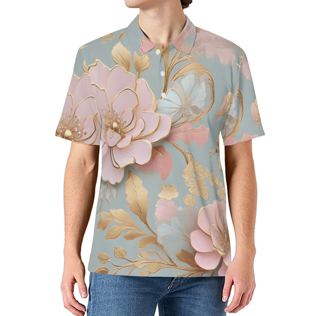 Foral Men's Premium European Size POLO Shirt | 95% Polyester+5% Spandex