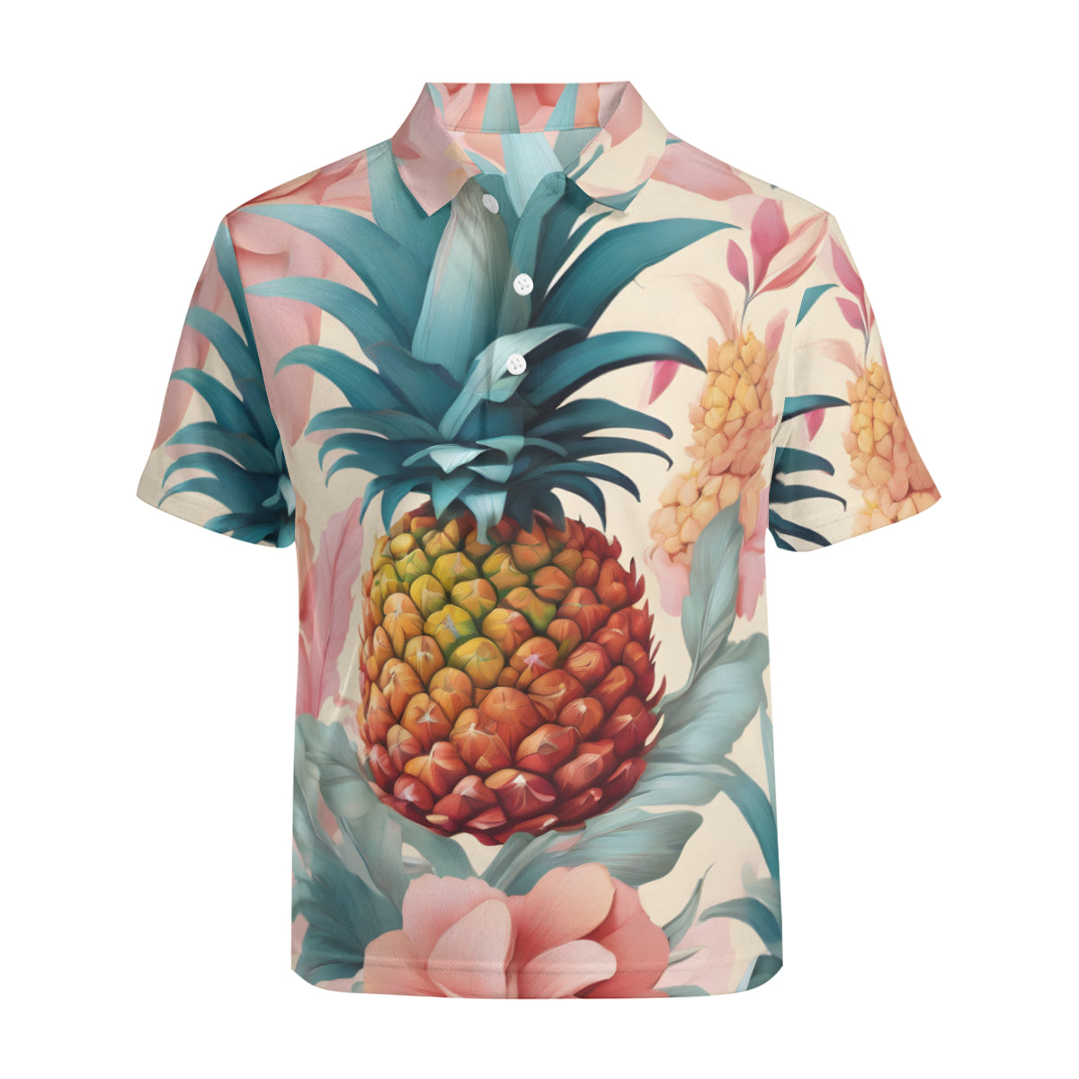 Pineapple Men's Premium European Size POLO Shirt | 95% Polyester+5% Spandex