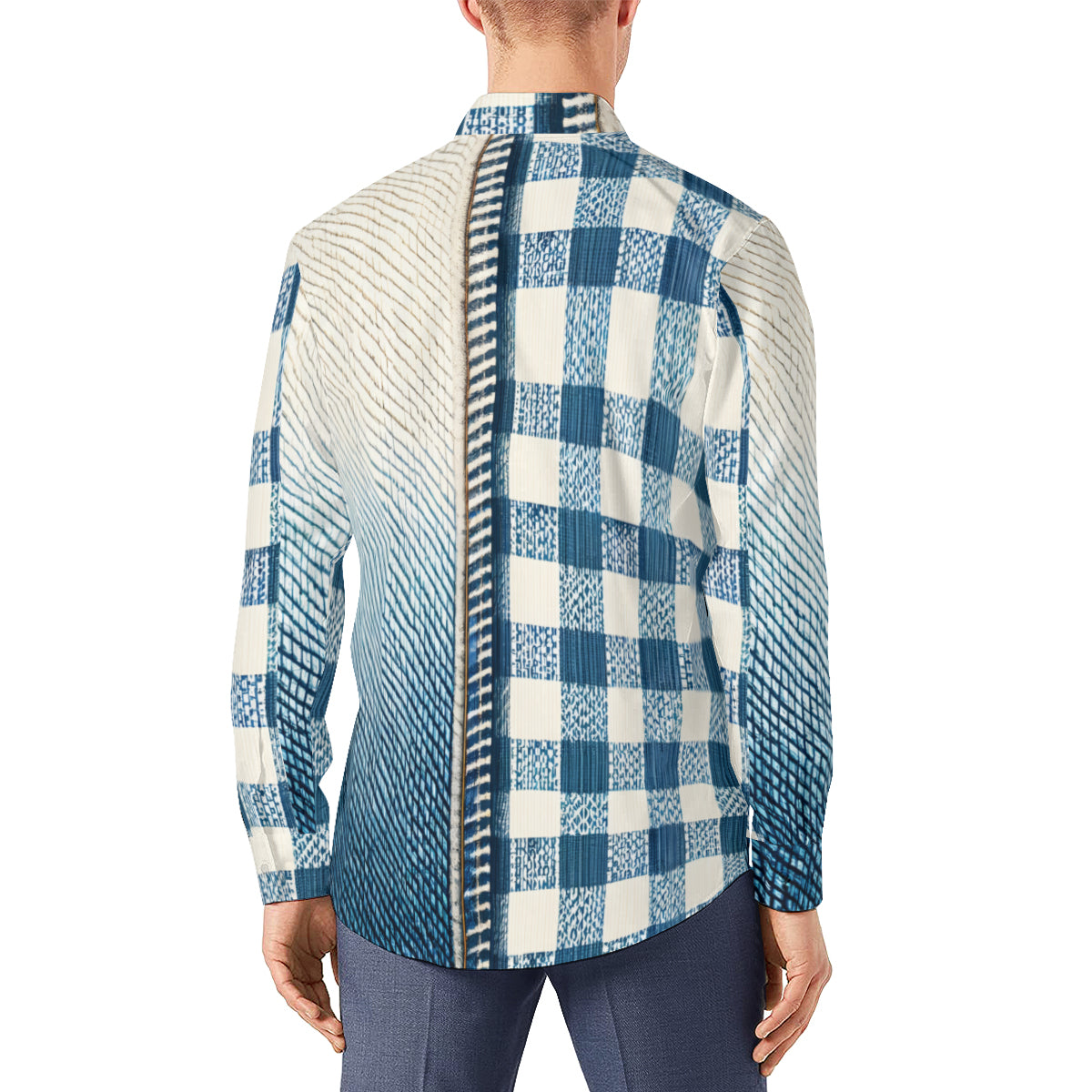 Denim Design Long Sleeves Men's Shirt