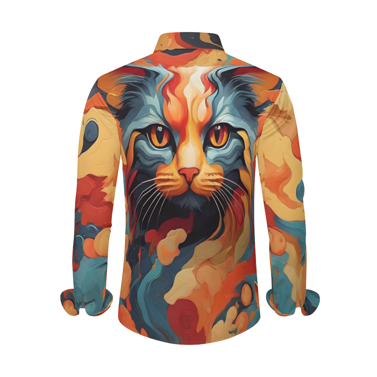 Cat Men's Classic Long-Sleeved Shirt | Polyester