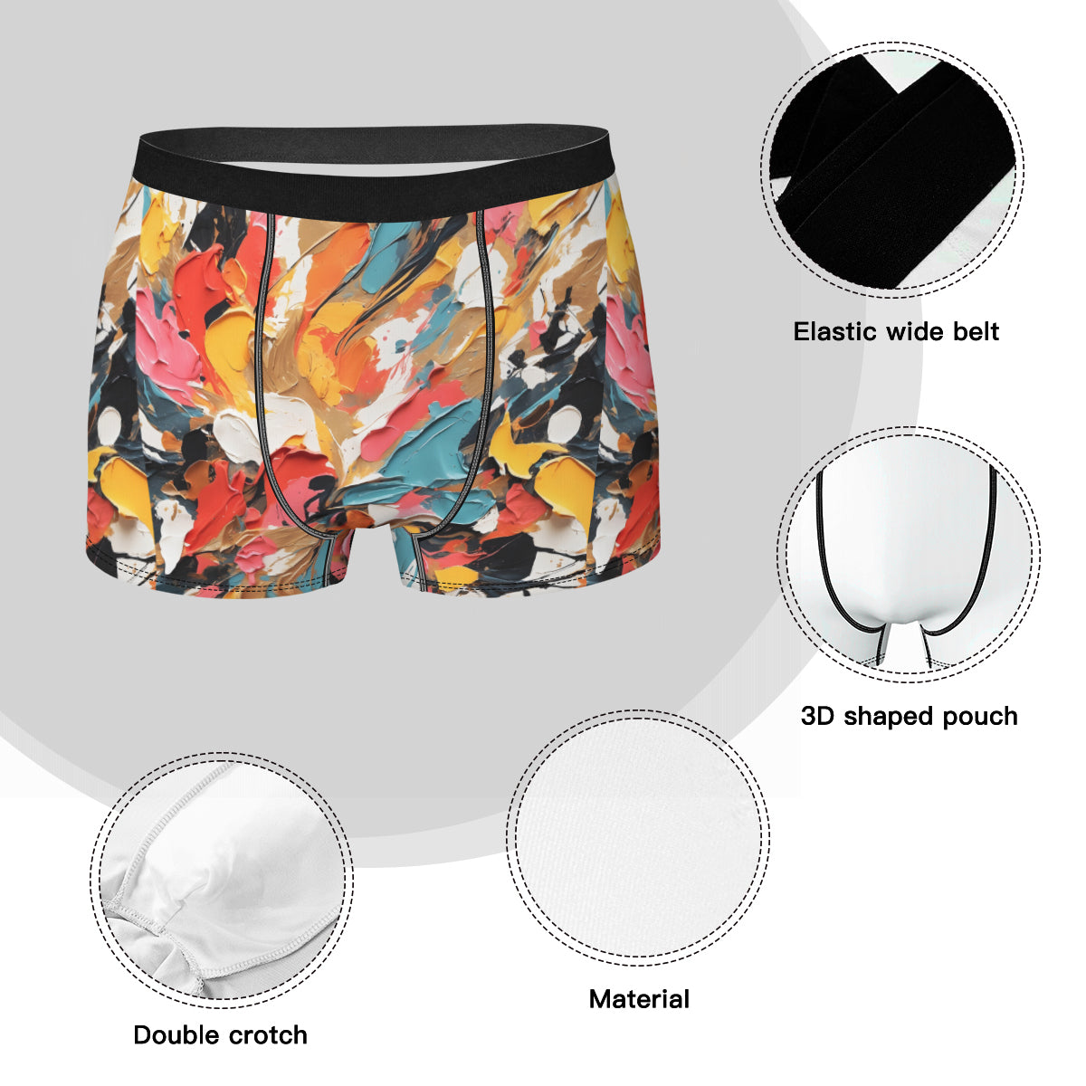 Abstract Design Men's Underwear (Multi-Faceted Design)