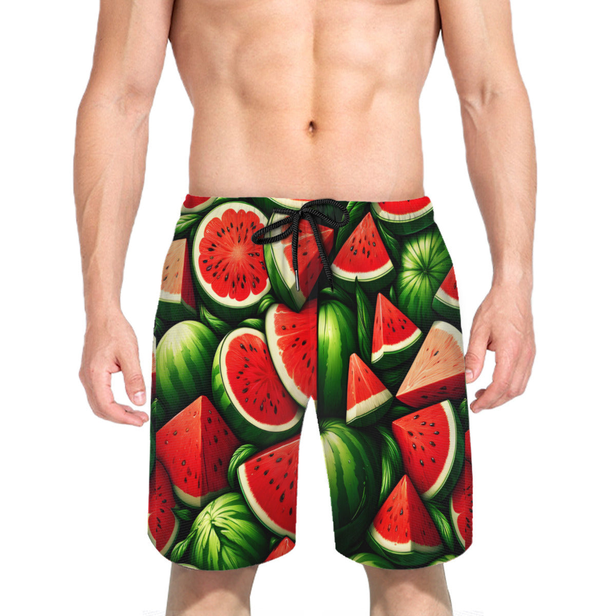 Watermelon Men's Beach Shorts (Not Mesh Lined) | Polyester