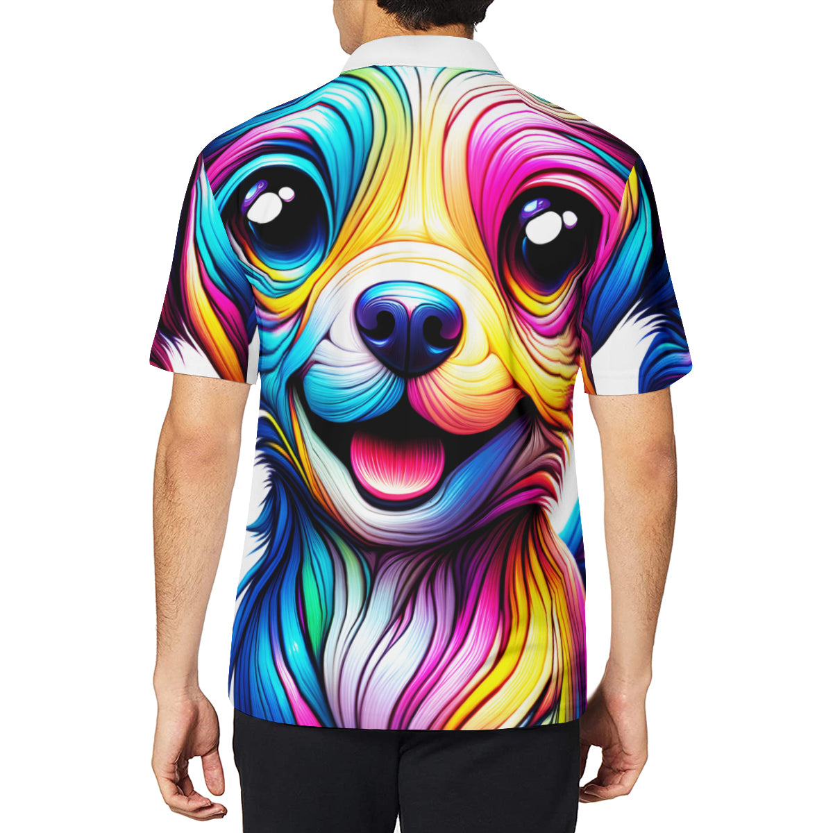 Dog Men's Premium European Size POLO Shirt | 95% Polyester+5% Spandex