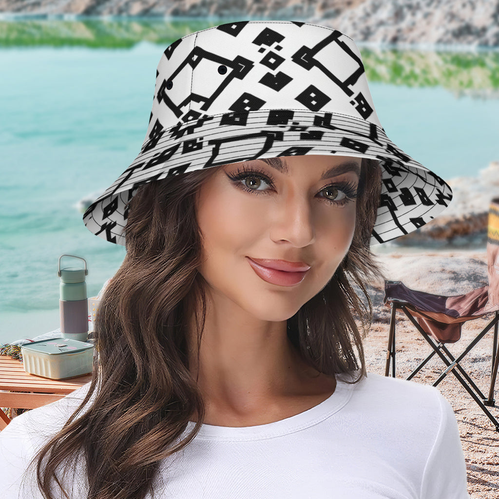 Black And White Double-Sided Unisex Polyester Bucket Hat