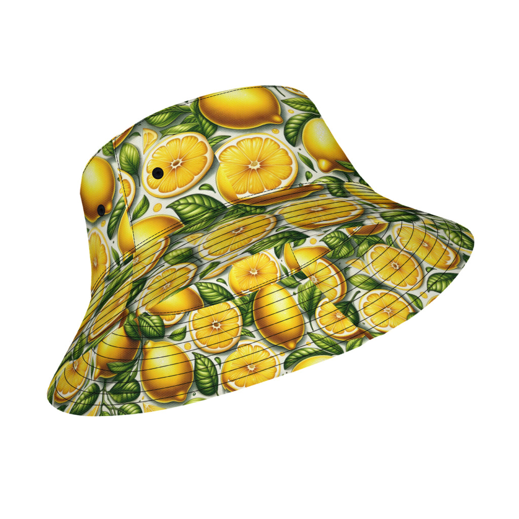 Vibrant Lemon Double-Sided Unisex Polyester Bucket Hat