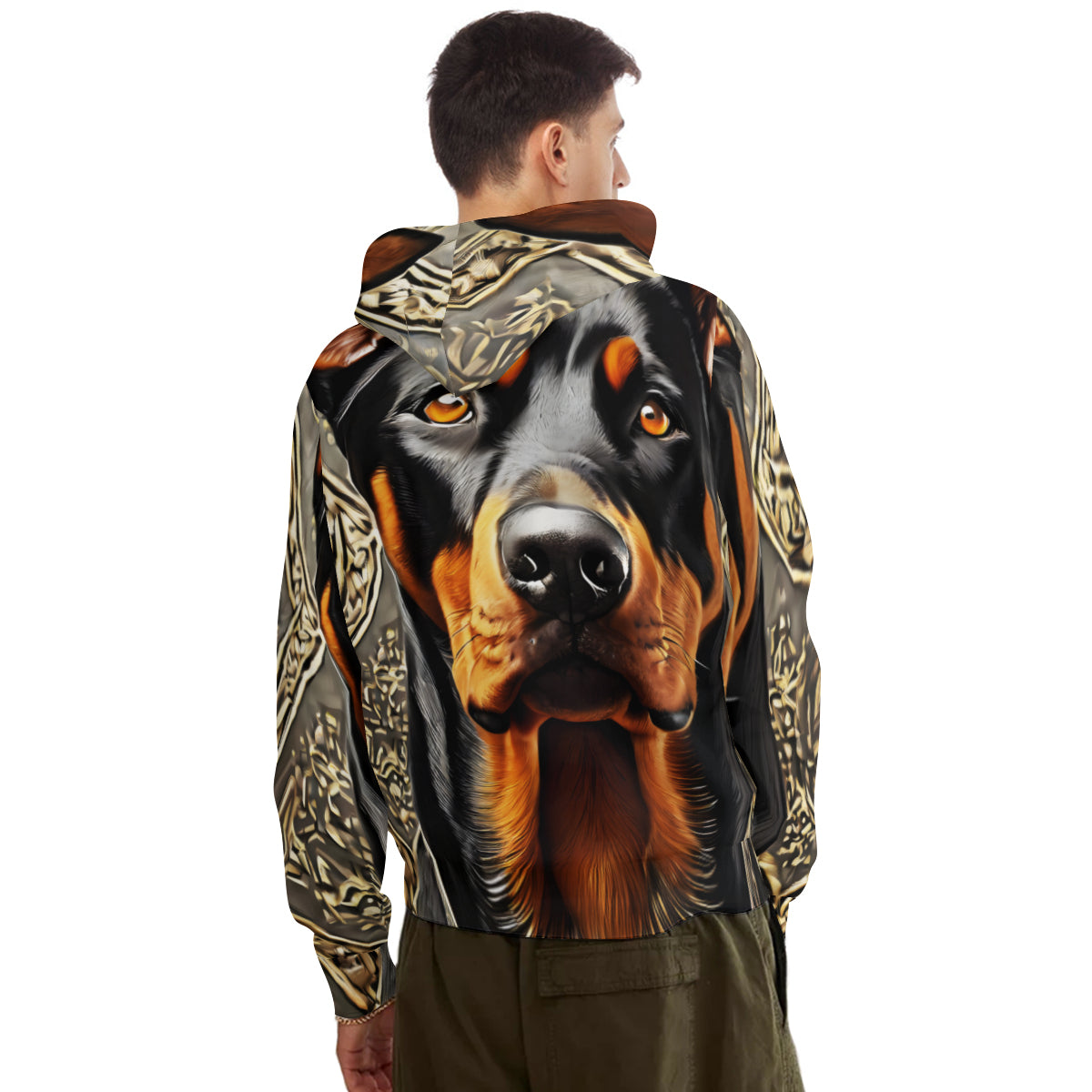 Doberman Men's Adult Hoodie Set (Double-Layer Hood) | Health Fabric