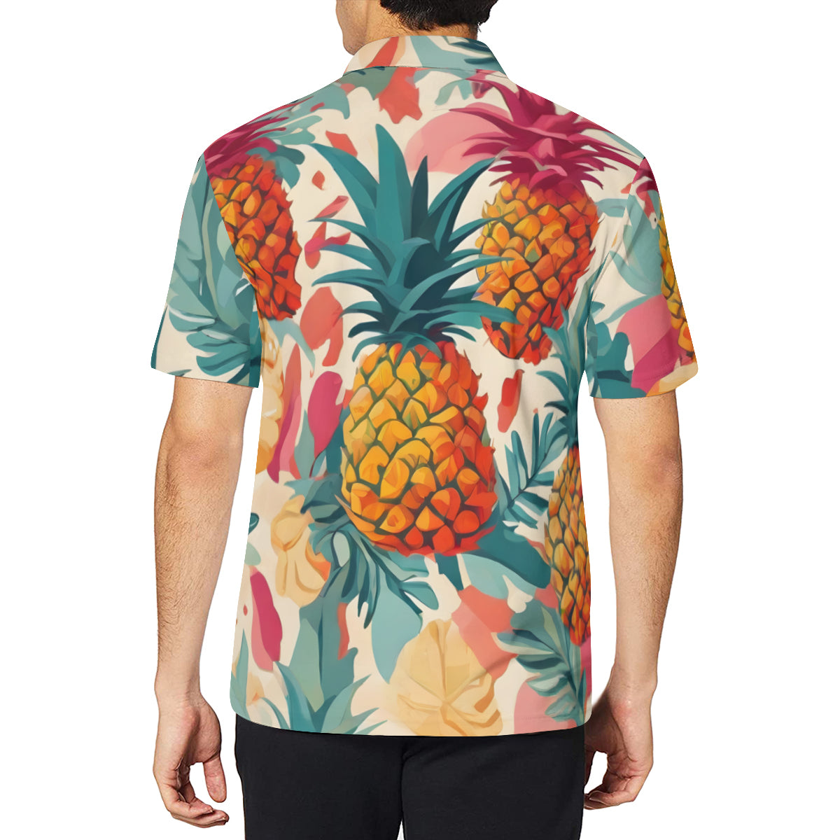 Pineapple Men's Premium European Size POLO Shirt | 95% Polyester+5% Spandex