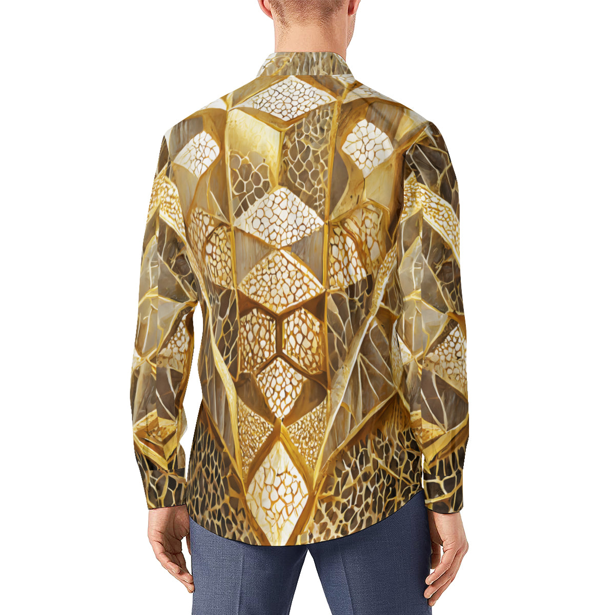 Architechtural Design Men's Classic Long-Sleeved Shirt | Polyester