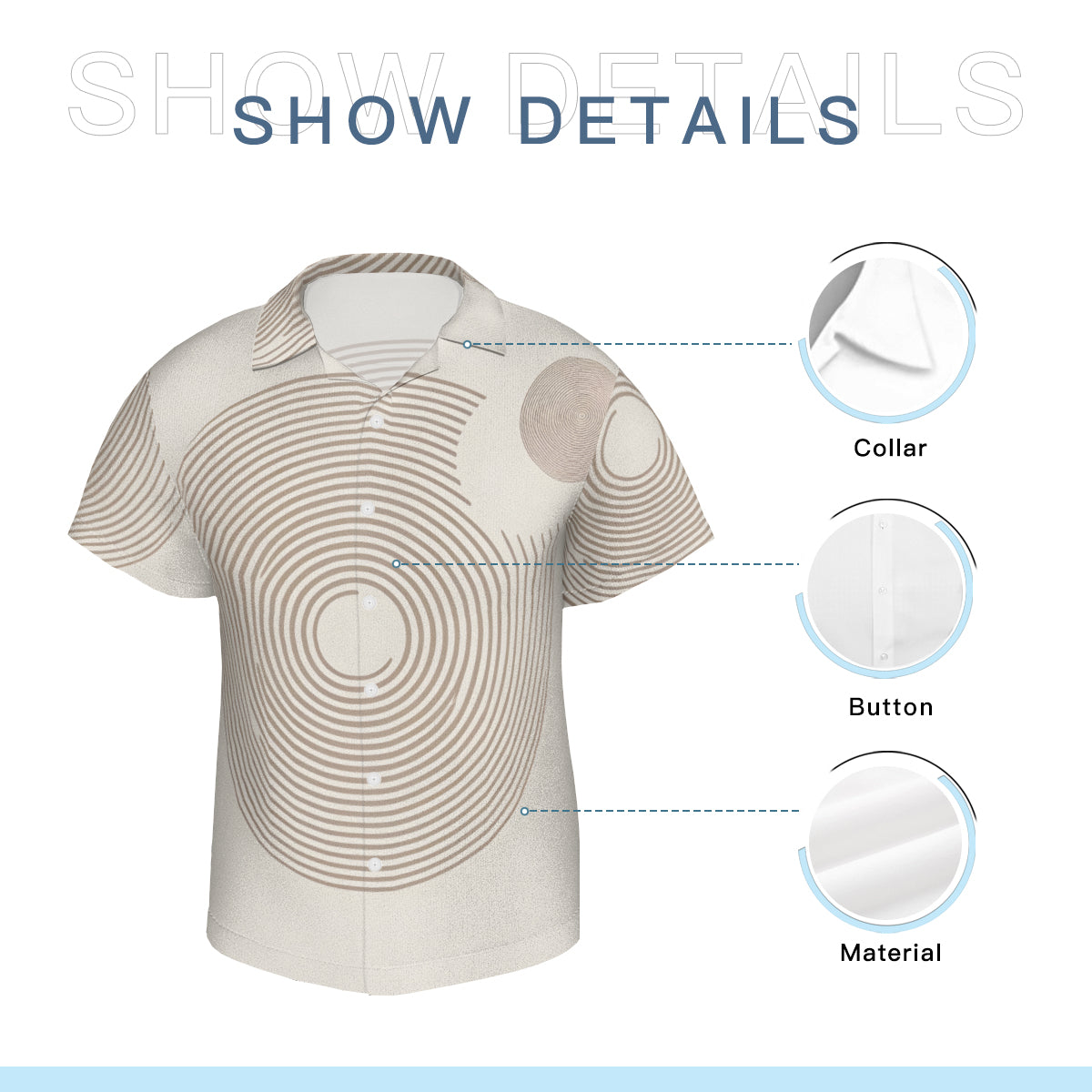 Abstract Stripes Short Sleeves Men's Shirt