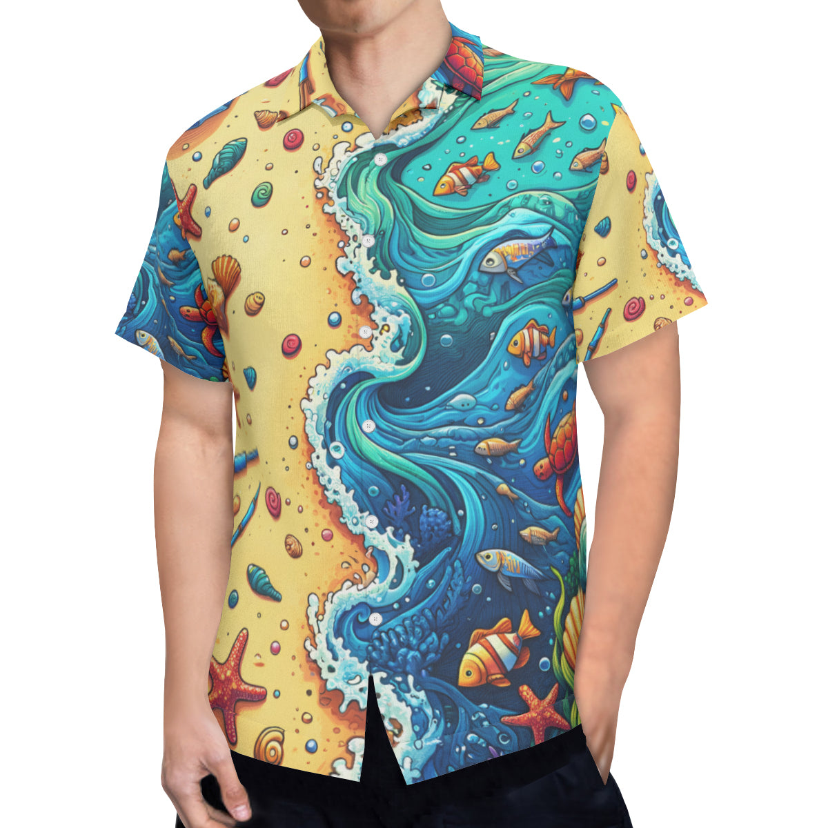 Ocean And Beach Short Sleeves Men's Shirt