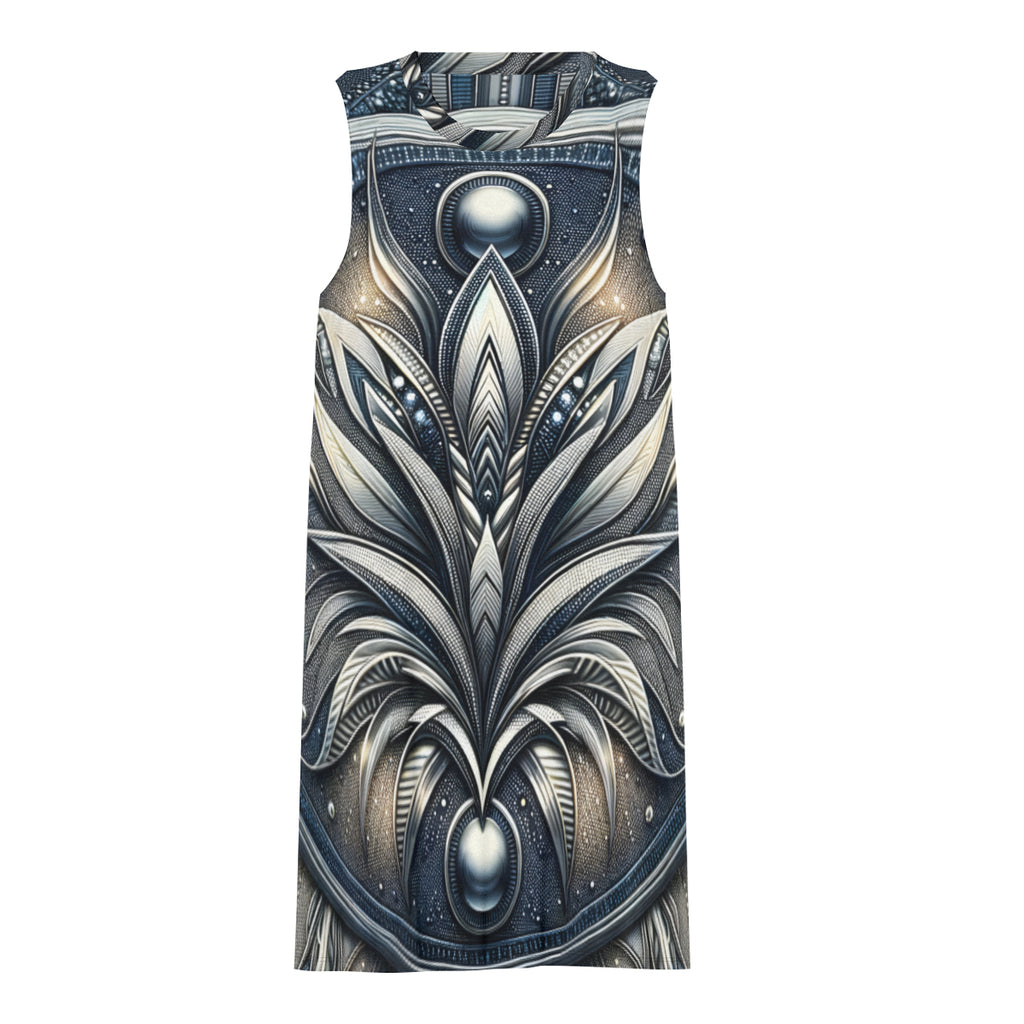 Denim Metallic Style Women's Casual Dress | Polyester