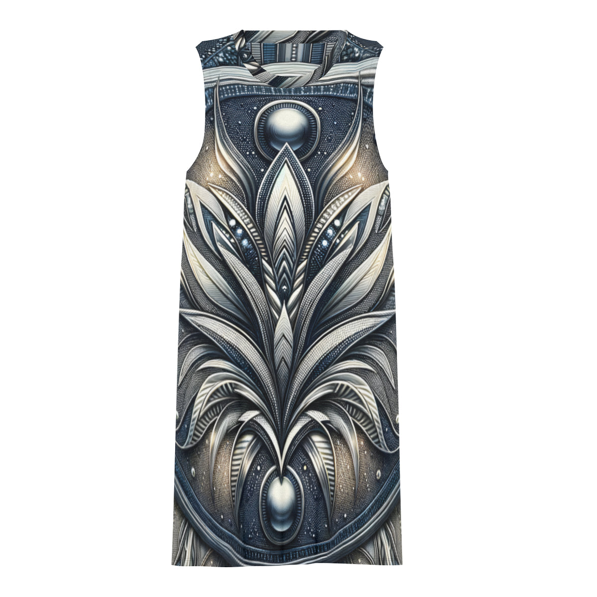 Denim Metallic Style Women's Casual Dress | Polyester