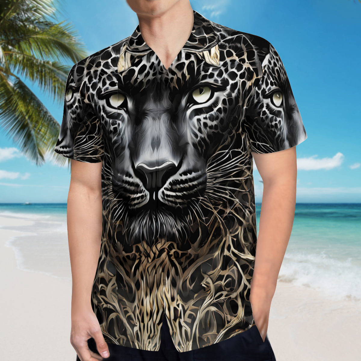 Leopard Short Sleeves Men's Shirt