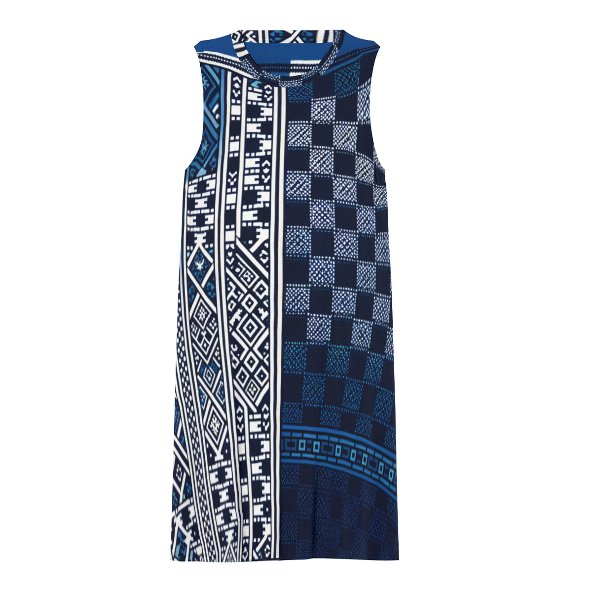 Blue Check Women's Casual Dress | Polyester