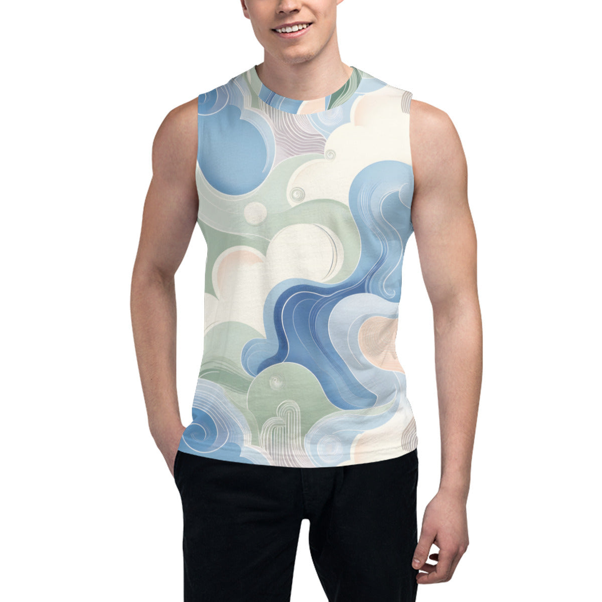 Abstract Floral Men's Sleeveless Vest｜Polyester